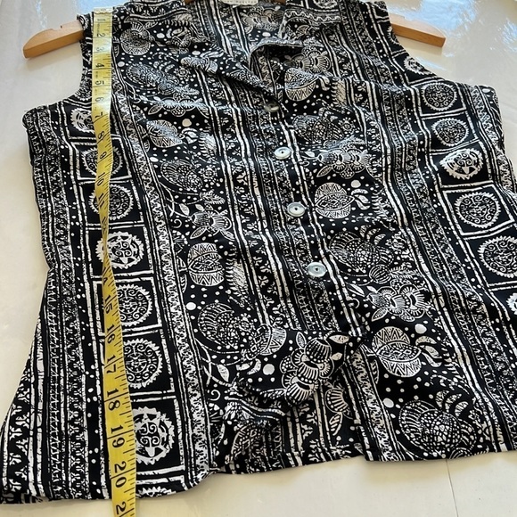 SUZY Shier Two Piece Sleeveless Blouse Long Wrap Skirt Black White - Picture 14 of 14